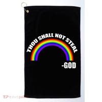 Thou Shall Not Steal Gods Rainbow Golf Towel thumb 0