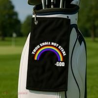 Thou Shall Not Steal Gods Rainbow Golf Towel thumb 2