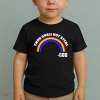 Thou Shall Not Steal Gods Rainbow Toddler T-Shirt thumb 2