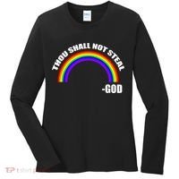Thou Shall Not Steal Gods Rainbow Women's Long Sleeve Shirt thumb 0