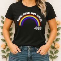 Thou Shall Not Steal Gods Rainbow Women's T-Shirt thumb 2