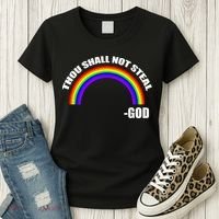 Thou Shall Not Steal Gods Rainbow Women's T-Shirt thumb 3