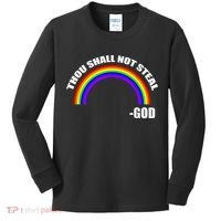 Thou Shall Not Steal Gods Rainbow Kids Long Sleeve Shirt thumb 0