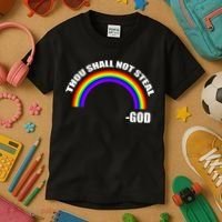 Thou Shall Not Steal Gods Rainbow Kids T-Shirt thumb 3