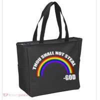 Thou Shall Not Steal Gods Rainbow Tote Bag thumb 2