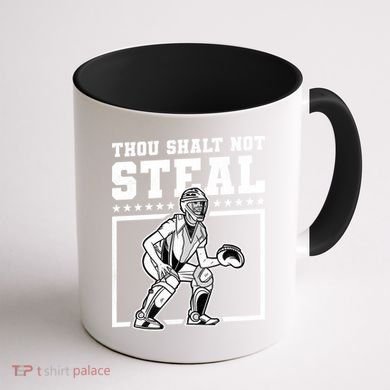 Thou Shalt Not Steal Baseball Cool Gift Coffee Mug back