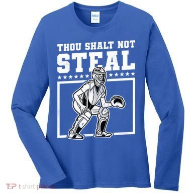 Thou Shalt Not Steal Baseball Cool Gift Women's Long Sleeve Shirt