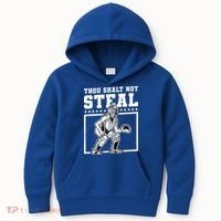 Thou Shalt Not Steal Baseball Cool Gift Kids Hoodie thumb 0