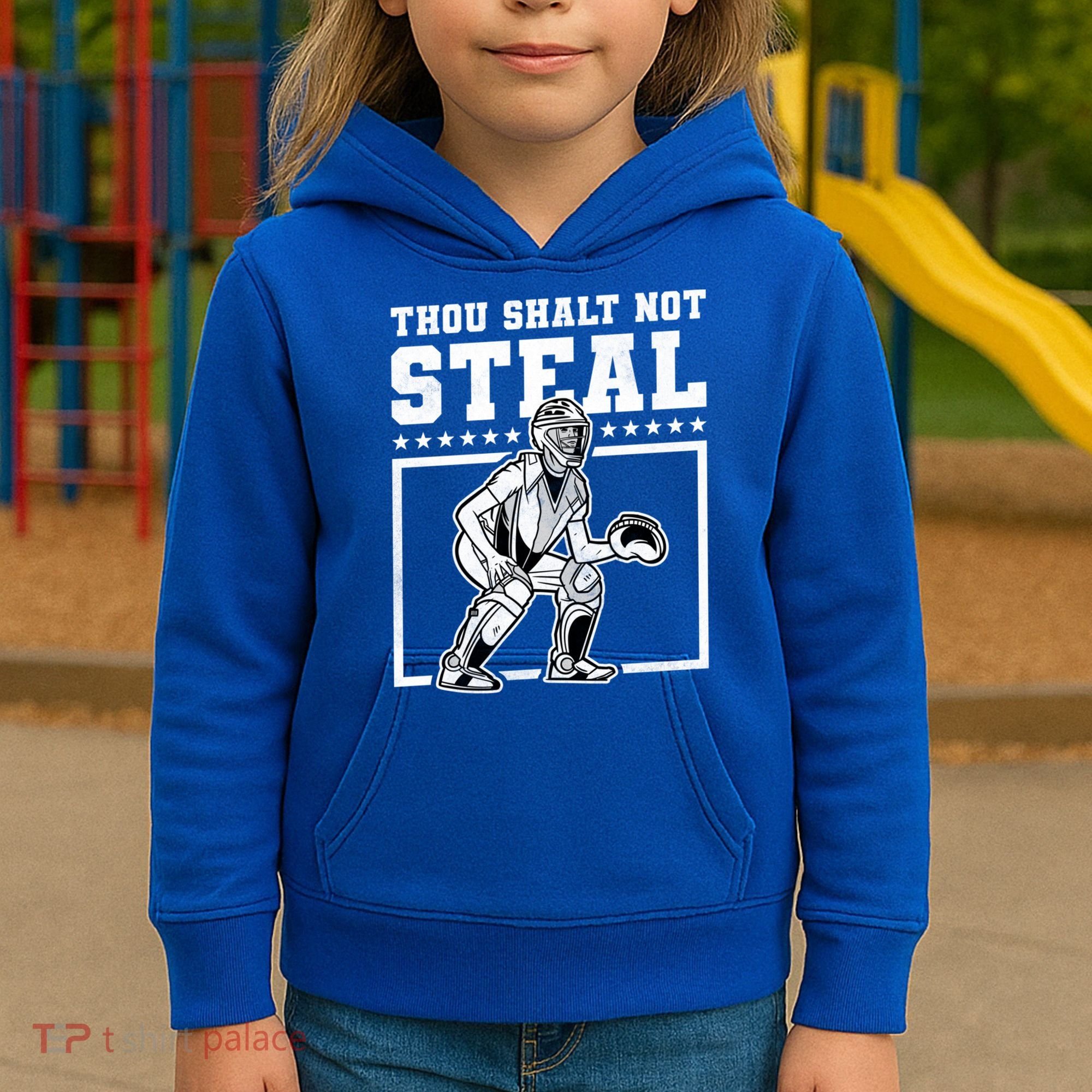 Thou Shalt Not Steal Baseball Cool Gift Kids Hoodie