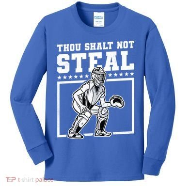 Thou Shalt Not Steal Baseball Cool Gift Kids Long Sleeve Shirt