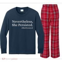 That Says Nevertheless She Persisted Kids Long Sleeve Plaid Pajama Set thumb 0