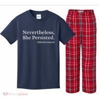 That Says Nevertheless She Persisted Kids Plaid Pajama Set thumb 0