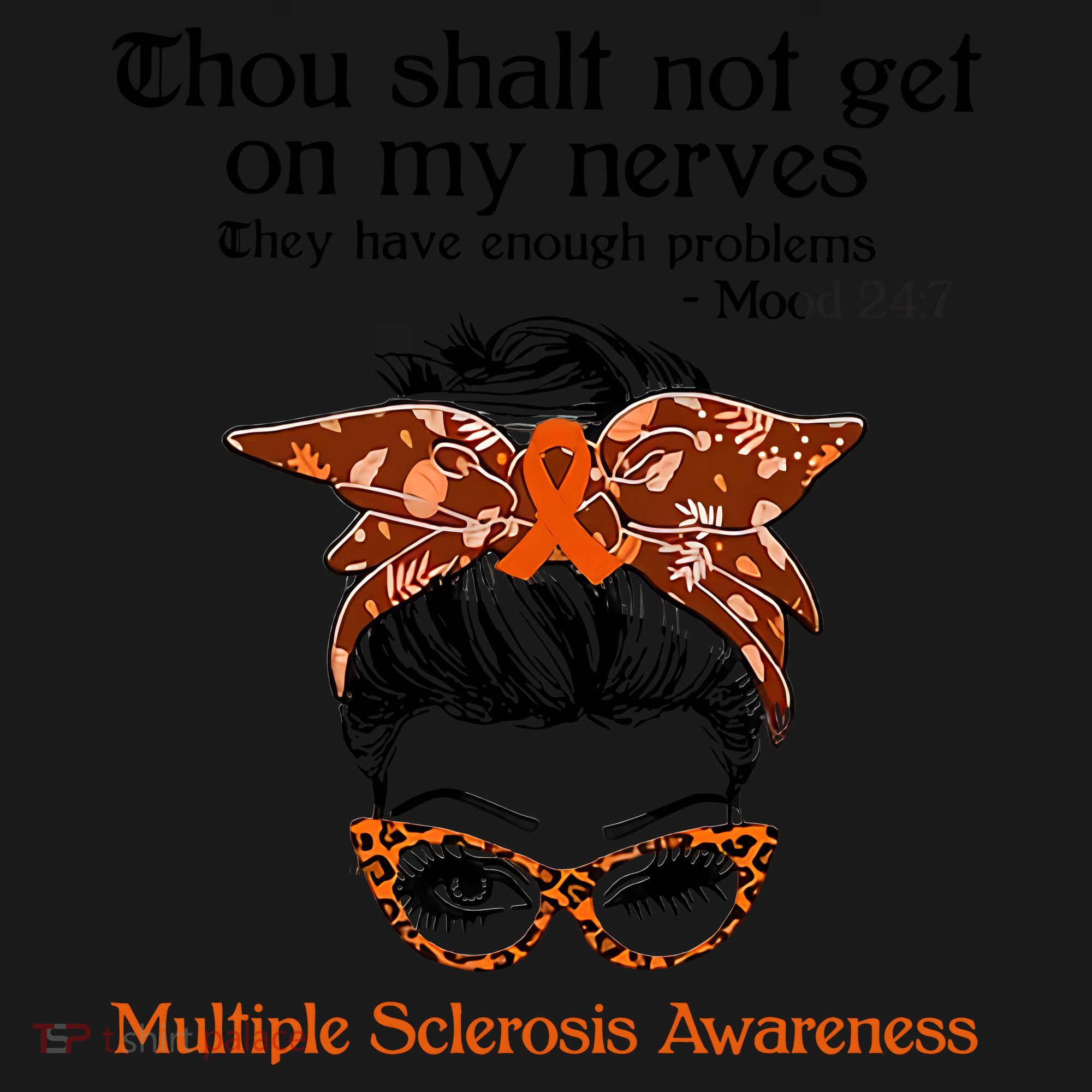 Thou Shalt Not Get On My Nerves Multiple Sclerosis Awareness Messy Bun MS Toddler Hoodie