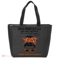 Thou Shalt Not Get On My Nerves Multiple Sclerosis Awareness Messy Bun MS Tote Bag thumb 0