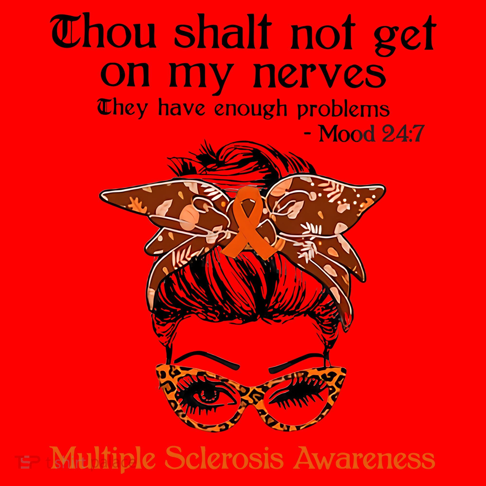 Thou Shalt Not Get On My Nerves Multiple Sclerosis Awareness Messy Bun MS Santa Hat