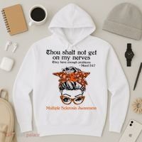 Thou Shalt Not Get On My Nerves Multiple Sclerosis Awareness Messy Bun MS Hoodie thumb 3