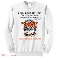 Thou Shalt Not Get On My Nerves Multiple Sclerosis Awareness Messy Bun MS Sweatshirt thumb 0