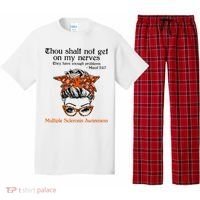 Thou Shalt Not Get On My Nerves Multiple Sclerosis Awareness Messy Bun MS Pajama Set thumb 0