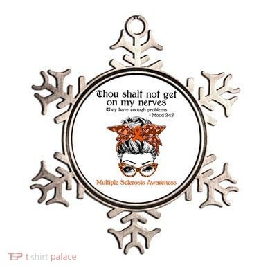 Thou Shalt Not Get On My Nerves Multiple Sclerosis Awareness Messy Bun MS Ornament