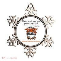 Thou Shalt Not Get On My Nerves Multiple Sclerosis Awareness Messy Bun MS Ornament thumb 0