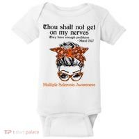 Thou Shalt Not Get On My Nerves Multiple Sclerosis Awareness Messy Bun MS Baby Bodysuit thumb 0