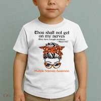 Thou Shalt Not Get On My Nerves Multiple Sclerosis Awareness Messy Bun MS Toddler T-Shirt thumb 2
