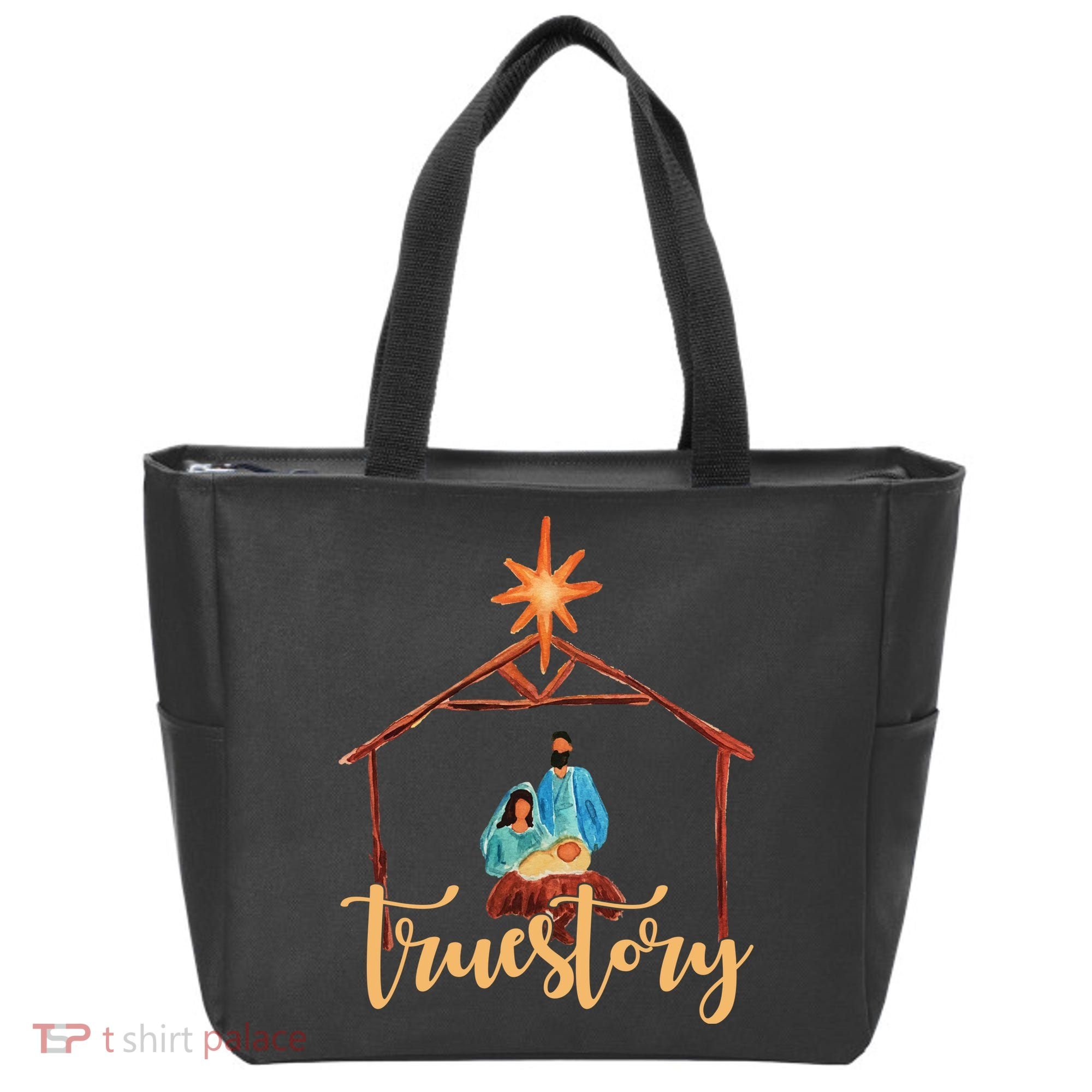 True Story Nativity Mary And Jesus Tote Bag