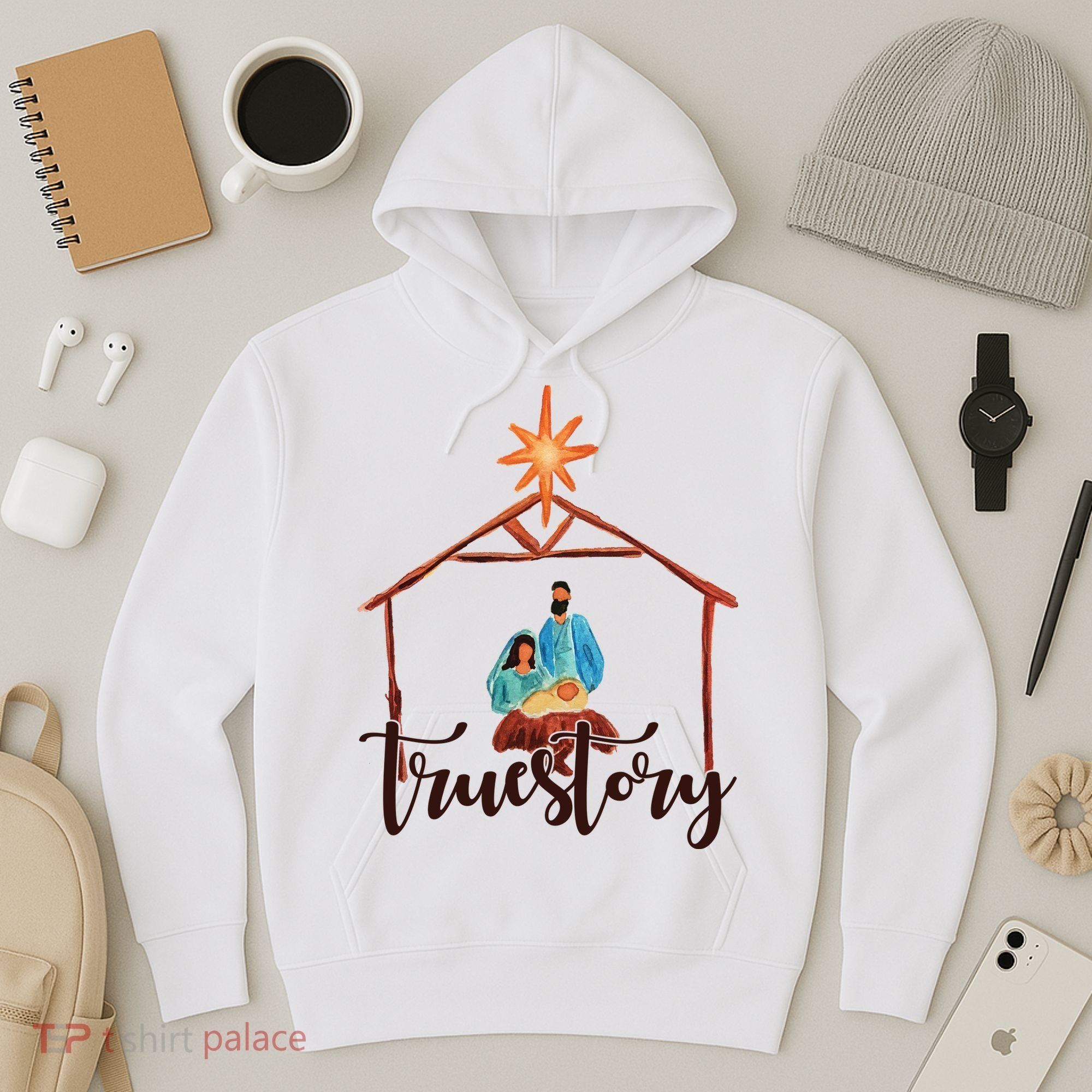 True Story Nativity Mary And Jesus Hoodie