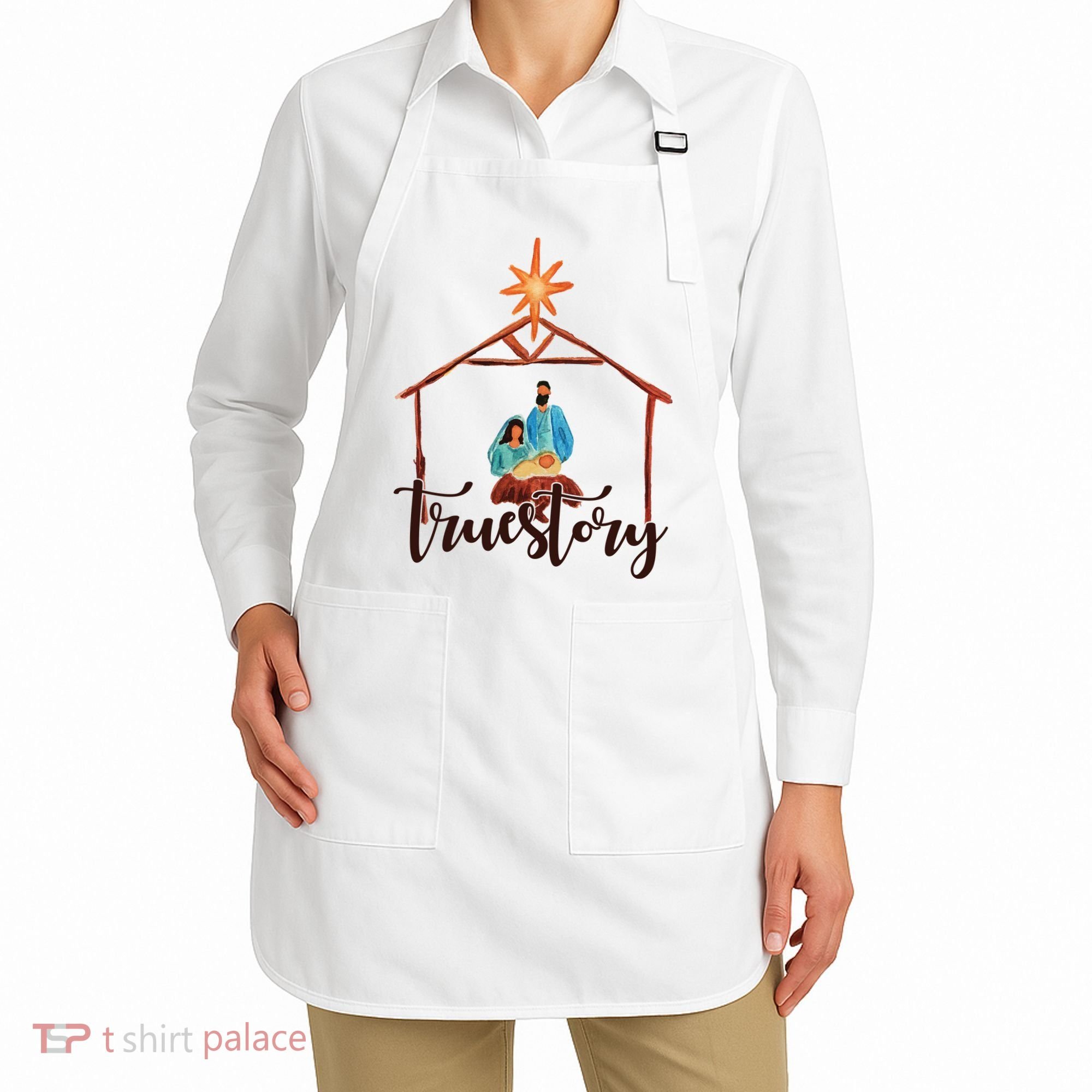 True Story Nativity Mary And Jesus Apron