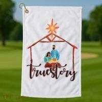 True Story Nativity Mary And Jesus Golf Towel thumb 1