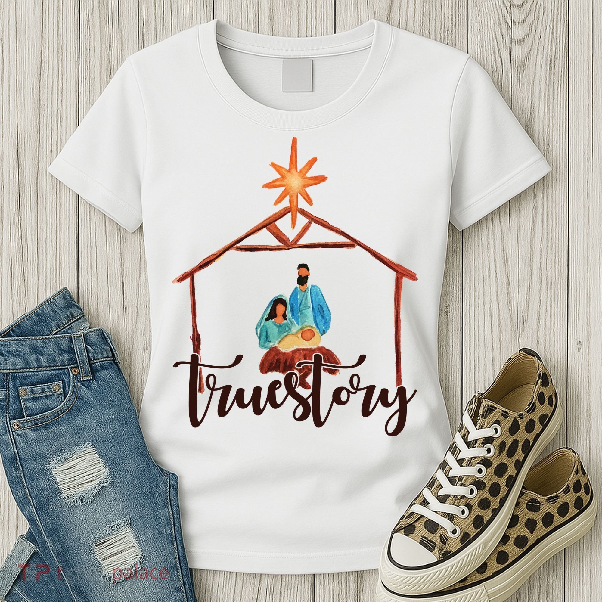 True Story Nativity Mary And Jesus Women's T-Shirt