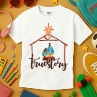 True Story Nativity Mary And Jesus Kids T-Shirt thumb 3