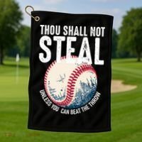 Thou Shall Not Steal Baseball Golf Towel thumb 1