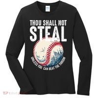 Thou Shall Not Steal Baseball Women's Long Sleeve Shirt thumb 0