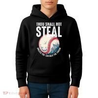 Thou Shall Not Steal Baseball Kids Hoodie thumb 4