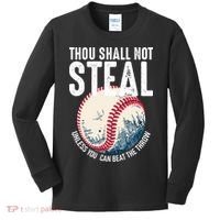 Thou Shall Not Steal Baseball Kids Long Sleeve Shirt thumb 0