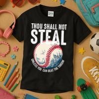Thou Shall Not Steal Baseball Kids T-Shirt thumb 3