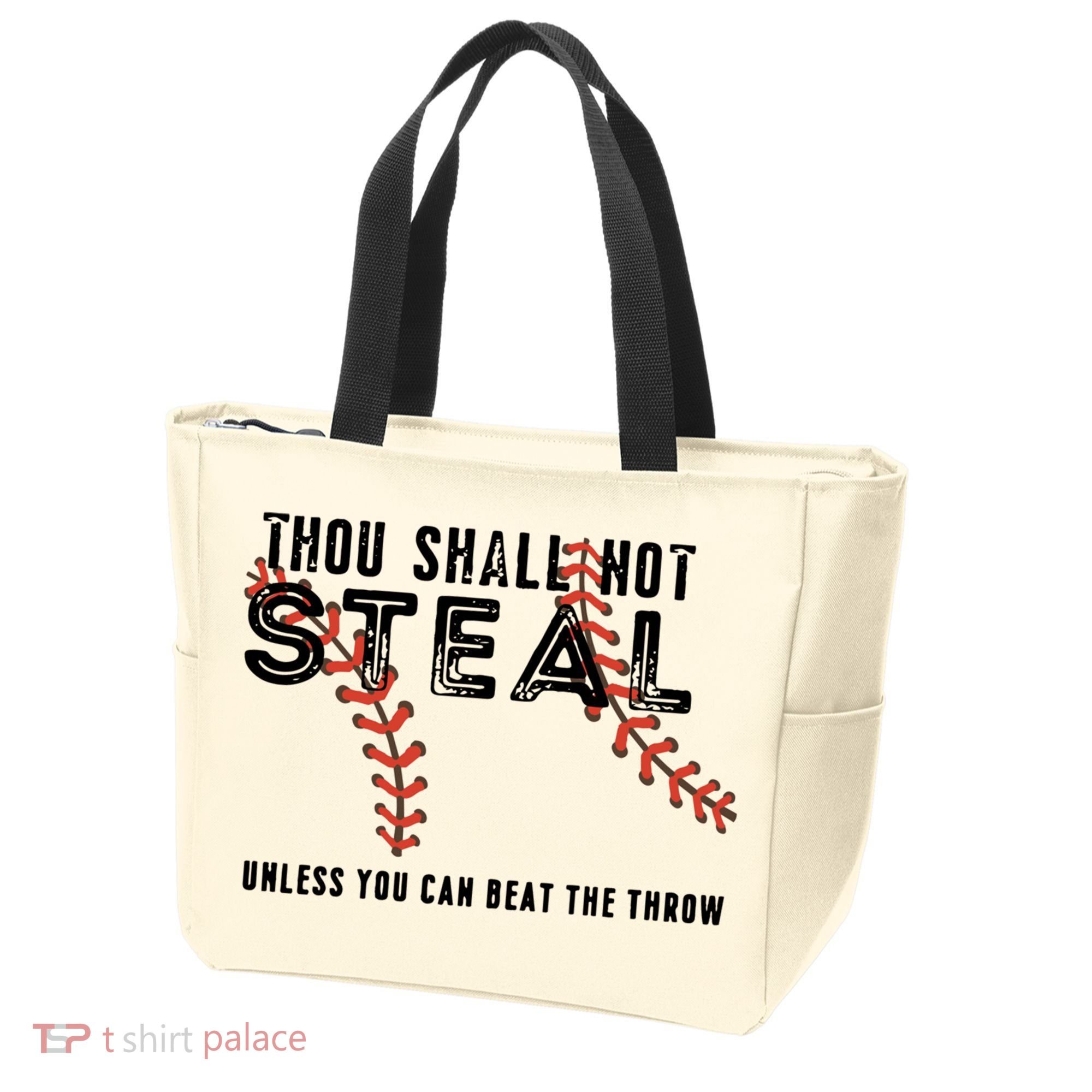 Thou Shall Not Steal Unless You Beat Throw Baseball Lover Gift Tote Bag