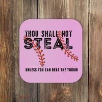 Thou Shall Not Steal Unless You Beat Throw Baseball Lover Gift Coaster thumb 0