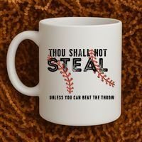 Thou Shall Not Steal Unless You Beat Throw Baseball Lover Gift Coffee Mug thumb 2