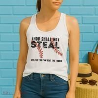 Thou Shall Not Steal Unless You Beat Throw Baseball Lover Gift Women's Tank Top thumb 2