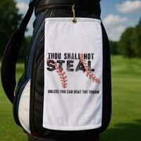 Thou Shall Not Steal Unless You Beat Throw Baseball Lover Gift Golf Towel thumb 2