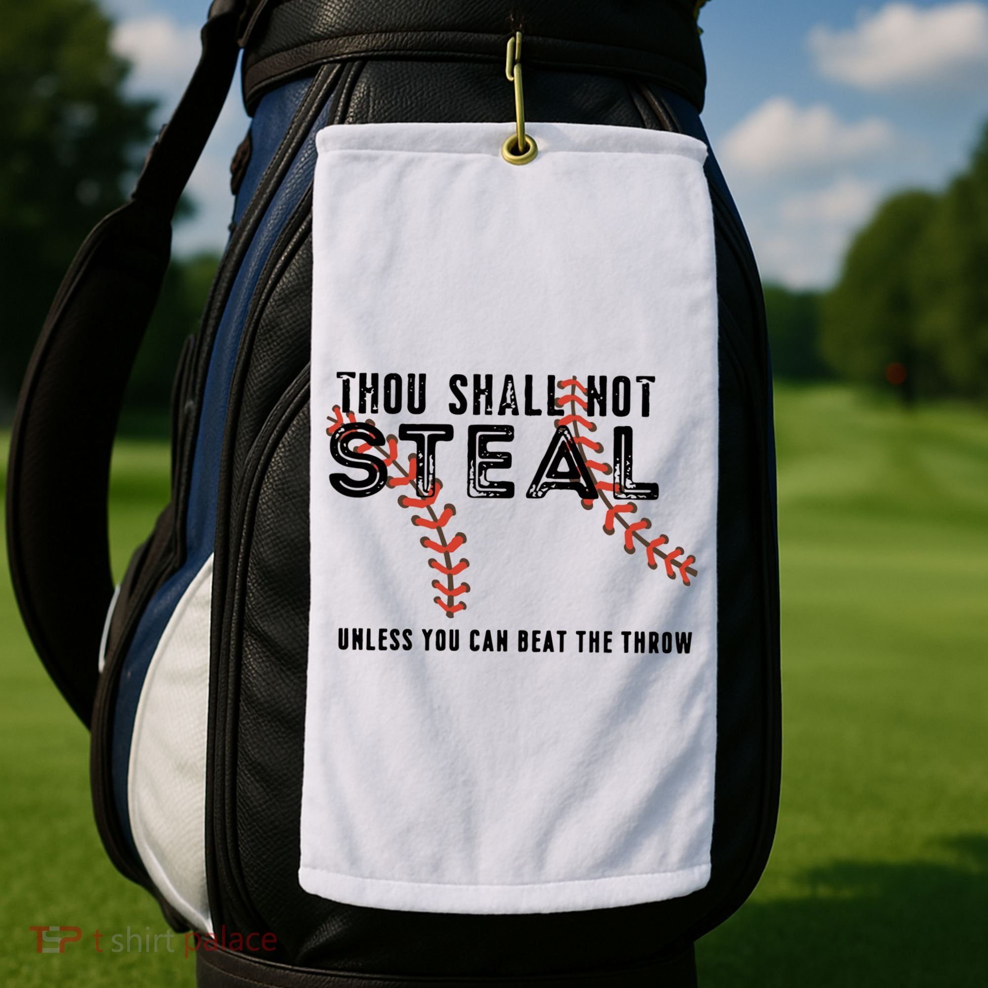 Thou Shall Not Steal Unless You Beat Throw Baseball Lover Gift Golf Towel
