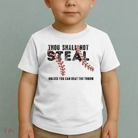 Thou Shall Not Steal Unless You Beat Throw Baseball Lover Gift Toddler T-Shirt thumb 2