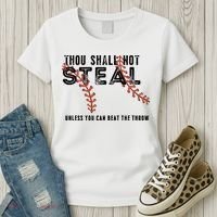 Thou Shall Not Steal Unless You Beat Throw Baseball Lover Gift Women's T-Shirt thumb 3