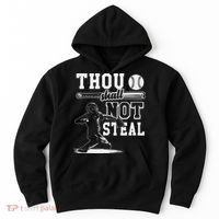 Thou Shalt Not Steal Pitcher Strikeout Baseball Hoodie thumb 0