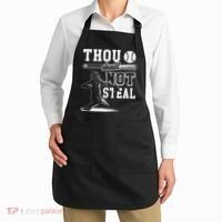 Thou Shalt Not Steal Pitcher Strikeout Baseball Apron thumb 2