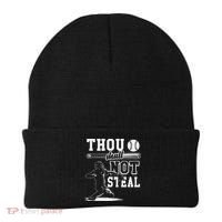Thou Shalt Not Steal Pitcher Strikeout Baseball Beanie thumb 0