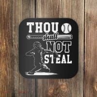 Thou Shalt Not Steal Pitcher Strikeout Baseball Coaster thumb 0