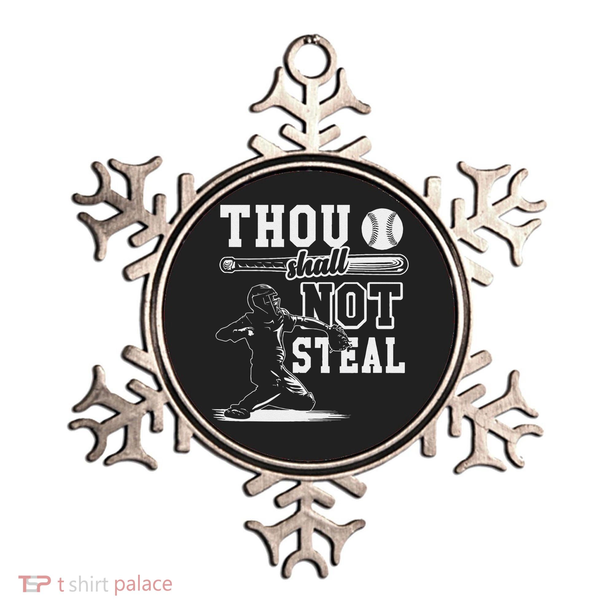 Thou Shalt Not Steal Pitcher Strikeout Baseball Ornament